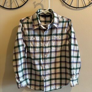 Janie and Jack Green Plaid Button-Up Shirt size 4